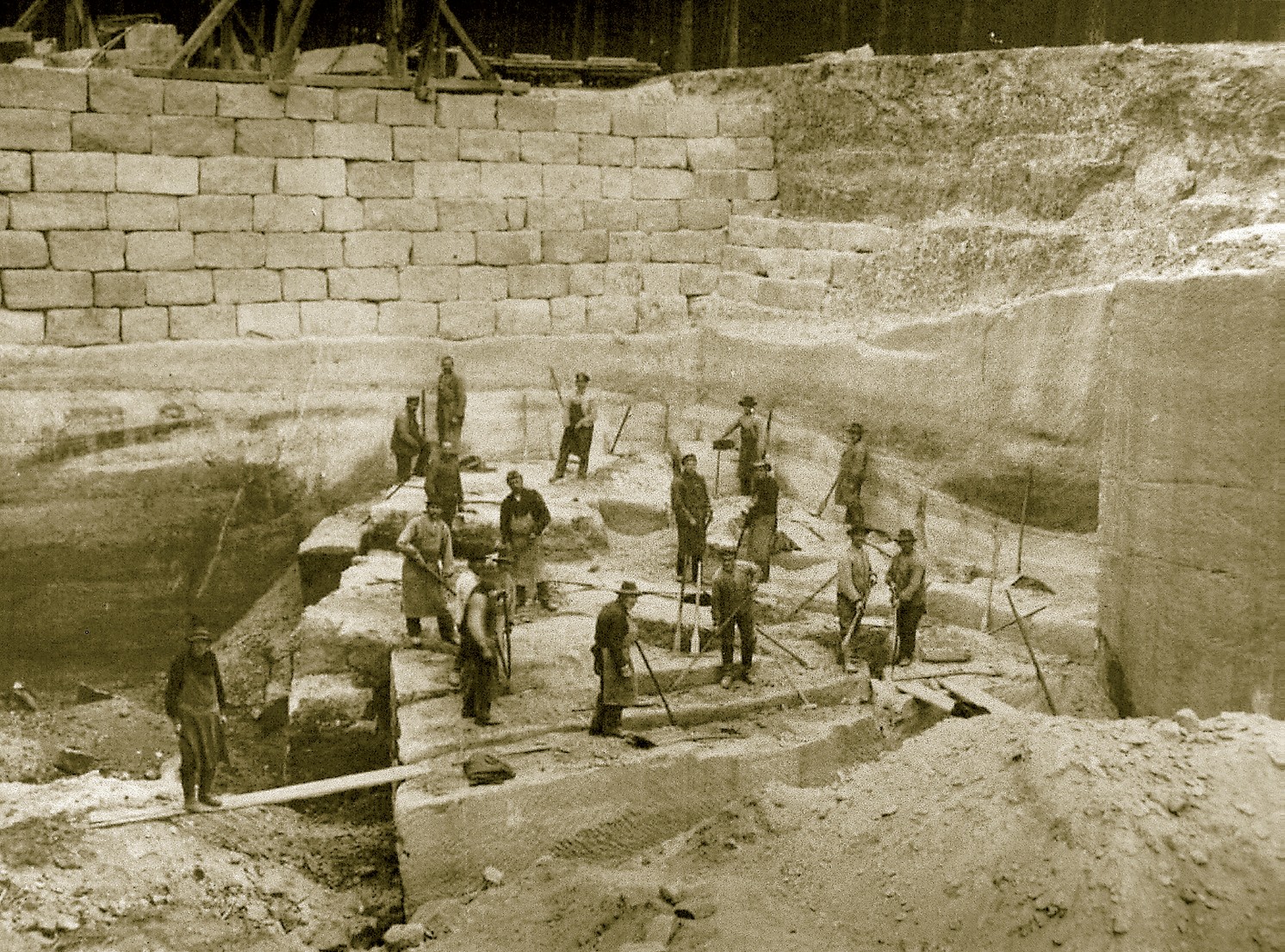 Sandsteinaubbau Arbeiter