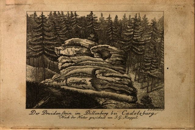 Druidenstein Zeichnung von F.G. Koeppel 1795